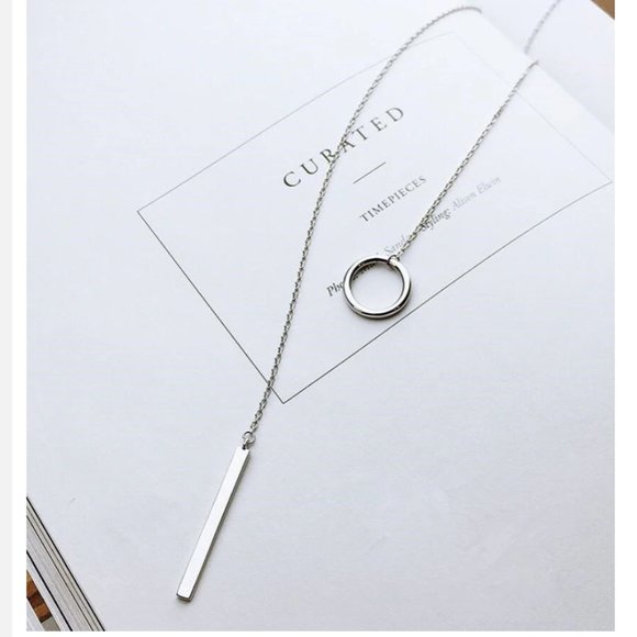 NEW 925 Sterling Silver Circle Long Chain Necklace - Picture 15 of 16